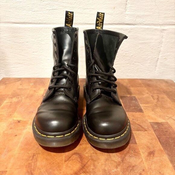 Dr. Martens 1460 Women's Smooth Leather Lace Up Boots Size 5 Black - Picture 3 of 9